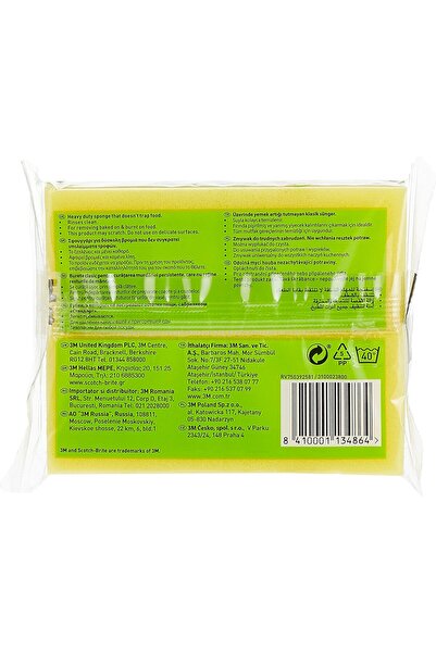 Xess Fresh Heavy Duty Flat Laminate Scrub Dot Sponge, 2 units/pack