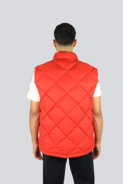 EA7 Men's Sleeveless Mock Neck Inflatable Zipper Closure Red Vest 7m001002 Af15923-U5008