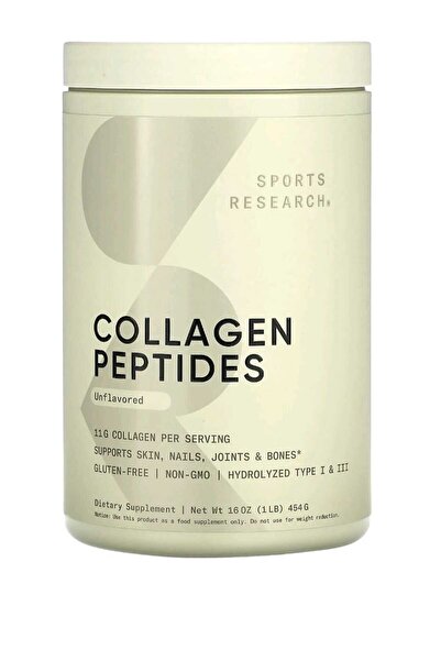 Sports Research ببتيدات الكولاجين، بدون نكهة، 1 رطل (454 جم)