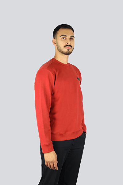 PAUL&SHARK Men's Regular Fit Cotton Shark Logo Label Long Sleeve Red Sweatshirt 15311863-636