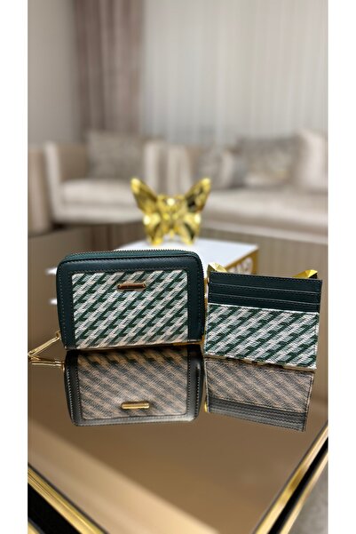 KAYA LUXE YENİ SEZON ZİGZAG DESENLİ FERMUARLI ŞIK İKİLİ CÜZDAN+KARTLIK