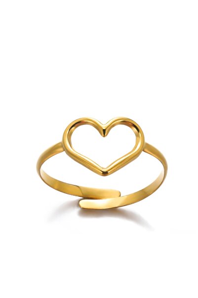 Choice JZ4841G خواتم قلب لطيفة للنساء من الفولاذ المقاوم للصدأ باللون الذهبي ...