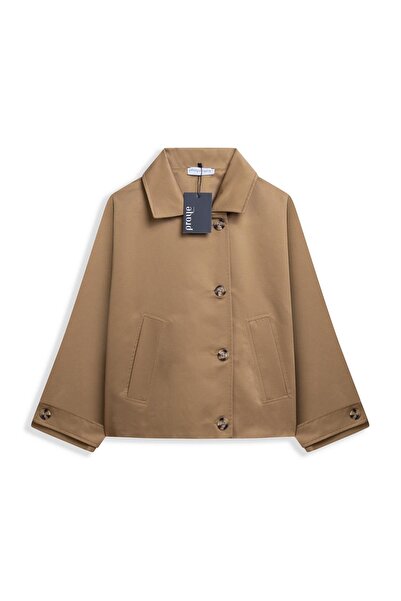 praye Къса яке Batwing, бежово