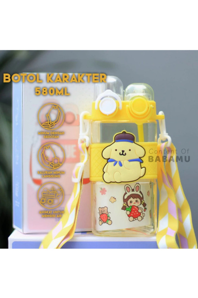 Generic The image is of a 580ml water bottle featuring popular cartoon characters with stickers.