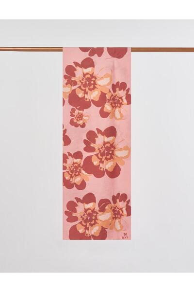 KYR Multi Floral Patterned Viscose Shawl Pink