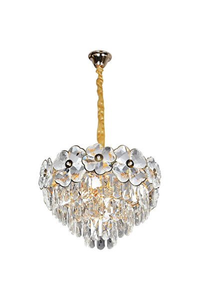 HAMER ثريا كريستال علاقي مودرن ذهبي E14*5 مقاس 400 ملم