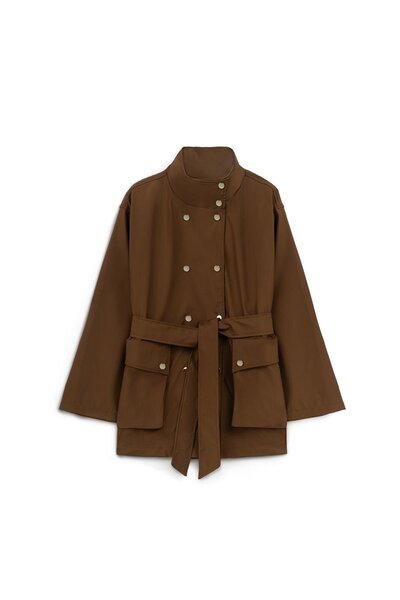 praye Brown snap-closure jacket