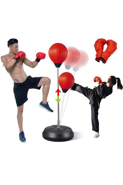 Prime Tag Children Punching Bag with Stand - Adjustable Height Boxing Set