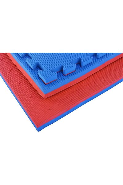 Prime Tag سجادة أرضية للتمارين الرياضية مصنوعة من إسفنج EVA متشابك مع حواف (أحمر-أزرق)