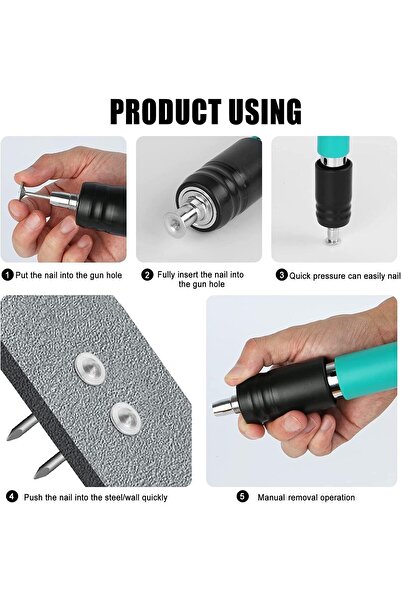 Generic Manual Concrete Nail Gun Mini Nail Wall Tool for Cement Portable Steel Nail Shooter for Woodworking