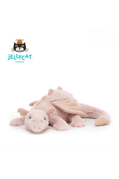 Jellycat دمية محشوة على شكل تنين وردي لتزيين حضن الطفل