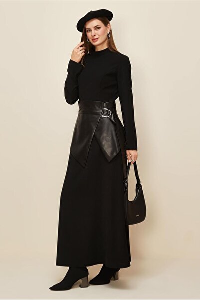 Alvina Leather Detail Dress 46031