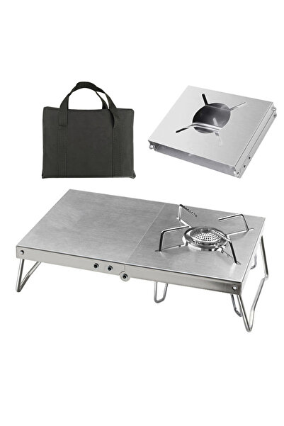 DLC طاولة موقد من الفولاذ المقاوم للصدأ، طاولة موقد تخييم محمولة مقاومة للرياح