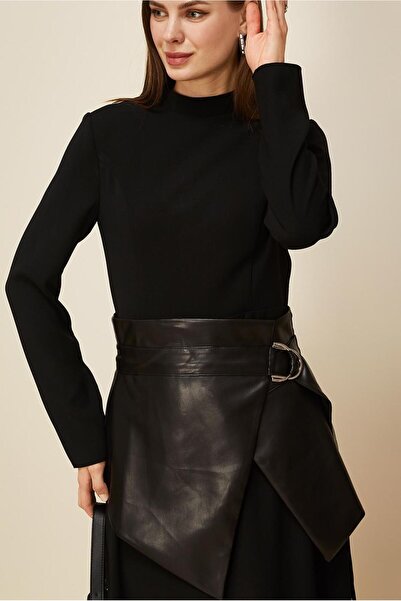 Alvina Leather Detail Dress 46031