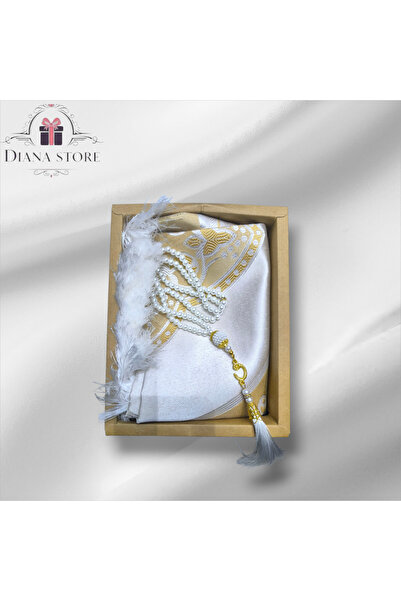 GIFT توزيعات توزيعات سجاد سوري مع مسبحة لؤلؤ داخل بكس فاخر12قطعه