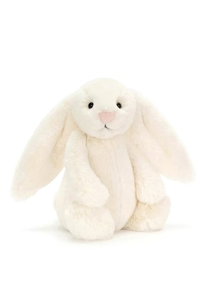 Jellycat لعبة بوني القطيفة البيضاء، طولها 32 سم