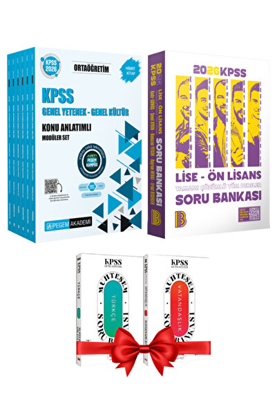 Pegem Akademi Yayıncılık 2026 KPSS Ortaöğretim Konu Anlatımlı Modüler Set+Ben...