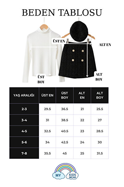 My Kids Wear Set carouri pentru fetiță fustă pantalon scurtă și pălărie 2-8 ani 12314