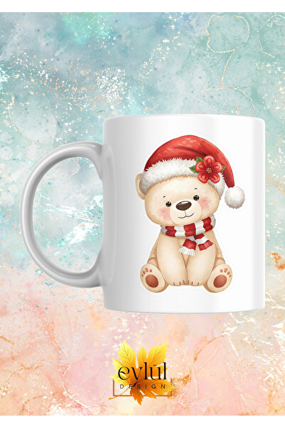 Eylül Design New Year Special Design Cute Deer Merry Christmas Printed Mug Cu...