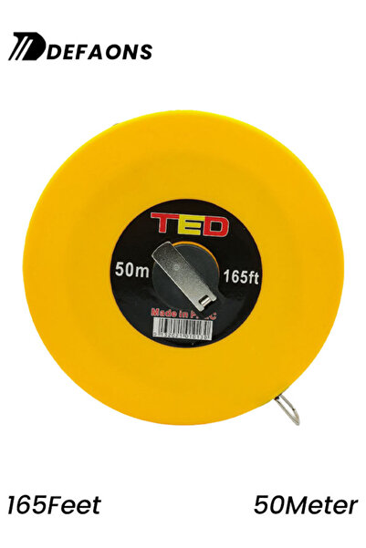DEFAONS 50 Meter / 165 Feet Measuring Tape Reel – Heavy-Duty Fiber Tape Measure