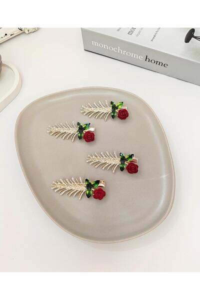 REBORN DESIGN مشبك معدني ذهبي اللون بطول 7 سم مع تفاصيل من حجر الزركون على شك...