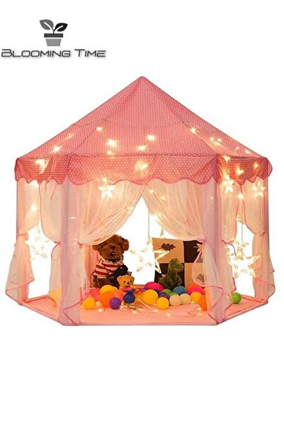 BLOOMING TIME خيمة ألعاب قلعة سباير للأطفال من الأميرة، باللون الوردي