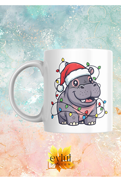 Eylül Design New Year Special Design Cute Rhino Printed Mug Cup Gift Tea-Coff...