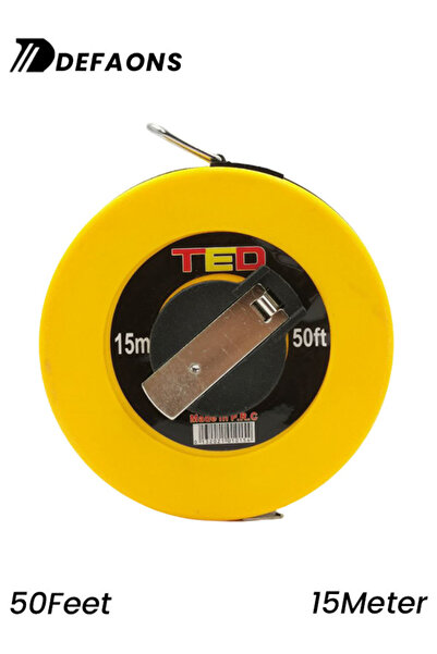 DEFAONS 15 Meter / 50 Feet Measuring Tape Reel – Durable Fiber Tape Measure