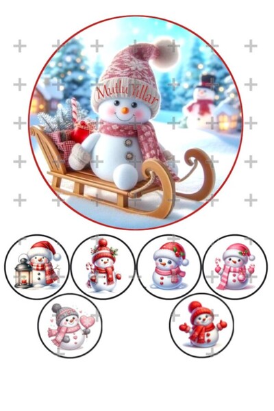 Lyroni Karadam Yeni Yıl Yenilebilir Kağıt Happy New Year Temalı Pasta Süsleme