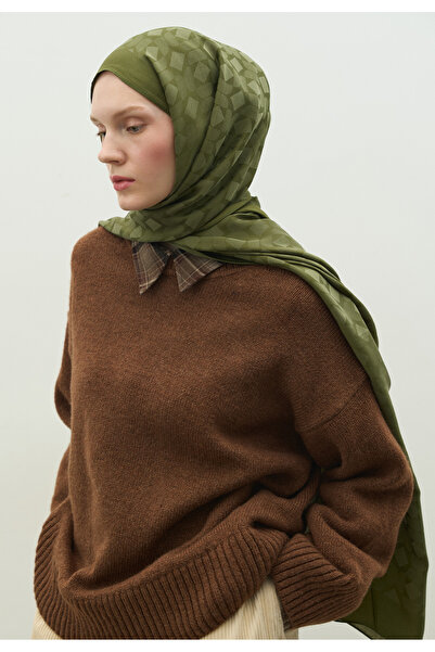 Fresh شال جاكار قطني من أوسلو بلون كاكي عسكري