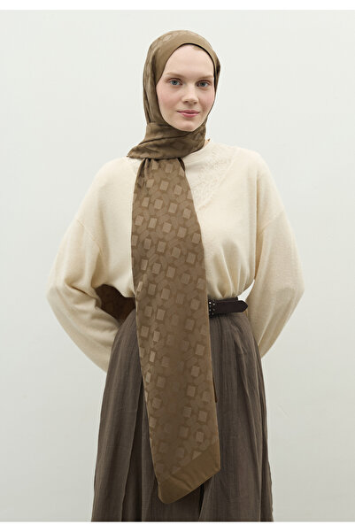 Fresh Oslo Cotton Flower Jacquard Shawl Earth