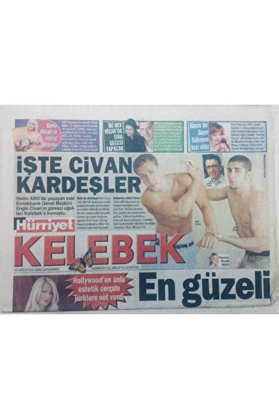 Gökçe Koleksiyon Hürriyet Gazetesi Kelebek Eki - 10 Ağustos 2005 - Banu Alkanın İlginç İddiası GZ46697