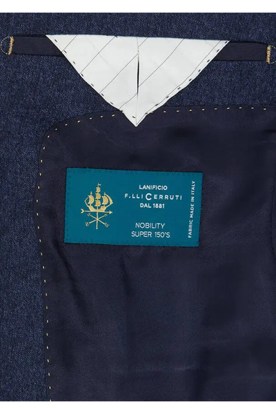 Ramsey Navy Blue Plain Regular Fit 100% Wool Suit