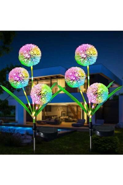 Generic 1 Set Of 2 Solar Dandelion Decorative Lights, Adjustable Lighting Type, Colorful Lighting, Can Decor