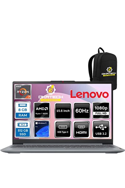 LENOVO IDEAPAD SLİM 3 RYZEN 7 5825U 8GB RAM DDR4 512GB NVM SSD RADEON GRA 15....