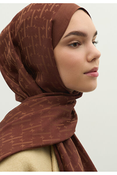 Freshscarfs Monogram Cotton Floch Jacquard Shawl Tree Bark