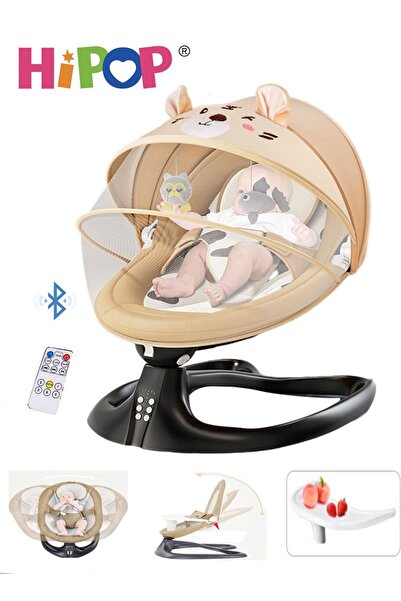 HIPOP كرسي هزاز كهربائي للأطفال، قاعدة مستقرة مطورة وإعدادات تحكم عن بعد، طبق...
