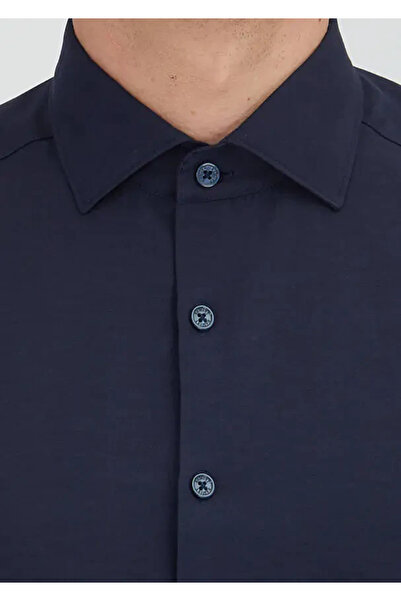 Ramsey Πουκάμισο από κλασικό βαμβακερό ύφασμα με κανονική εφαρμογή σε μπλε μπλέ