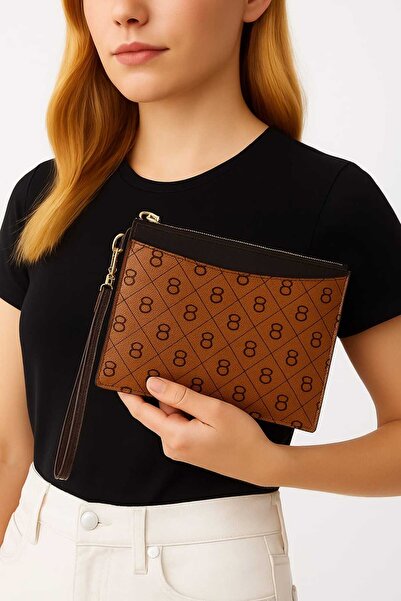 Timburly Baskılı Kadın Clutch El Çantası Cüzdan