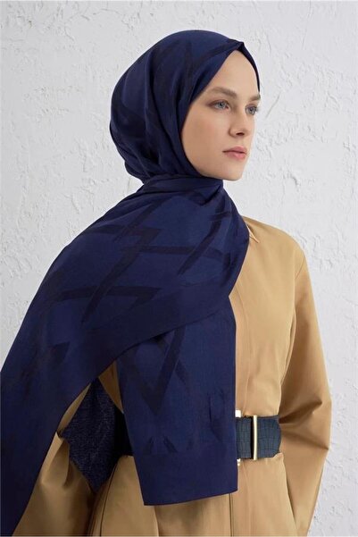 Armine Lyocell Shawl - 1 - Navy Blue 02