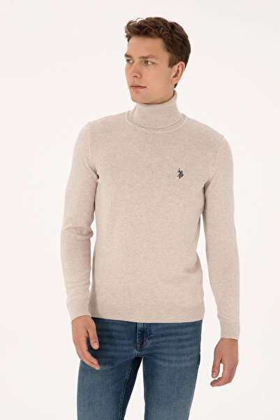 U.S. Polo Assn. Men's Stone Melange Basic Sweater 50313640-Vr225