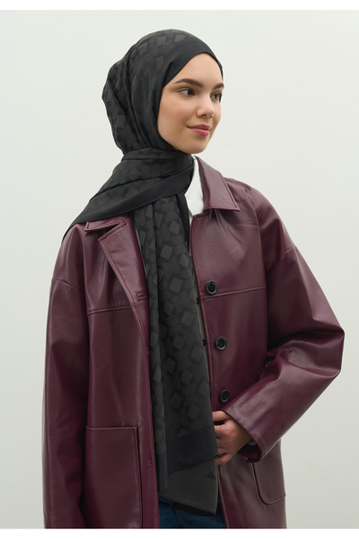 Fresh شال أوسلو من القطن بنقشة الجاكار باللون الأنثراسيت