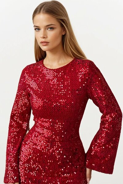 VAGGON Μίνι φόρεμα με φερμουάρ και παγιέτες