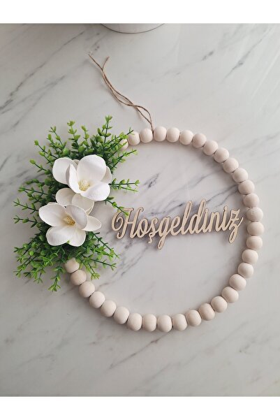 Yakamoz Style زينة باب الترحيب بتصميم المانوليا والأوكالبتوس