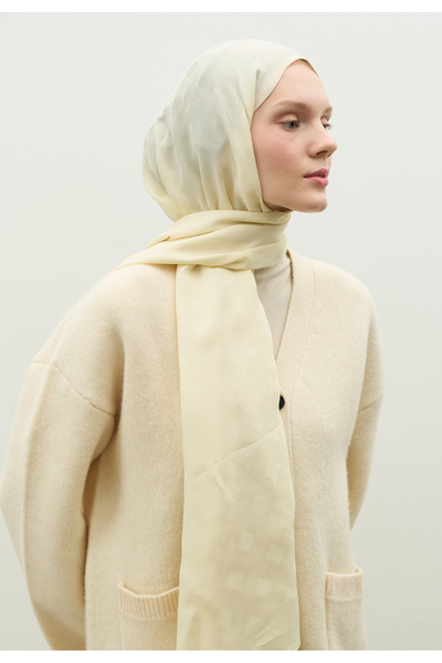 Fresh Oslo Cotton Flower Jacquard Shawl Butter