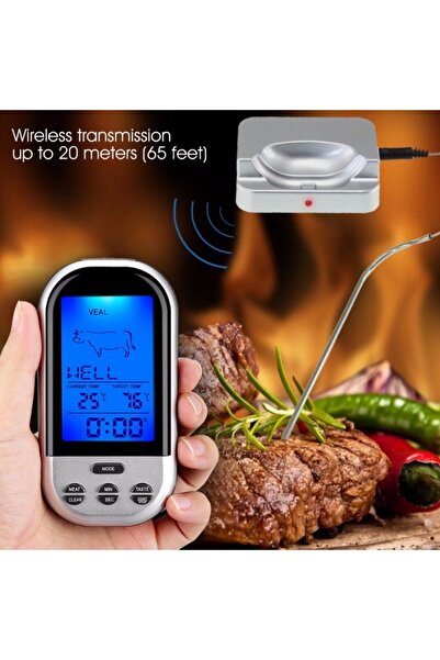 PROCART Digital thermometer with probe, instant reading, Wireless, LCD screen