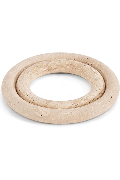 Radicaln مجموعة حاملات أواني رخامية من قطعتين مصنوعة يدويًا من الترافرتين لتزيين المطبخ والأطباق الساخنة