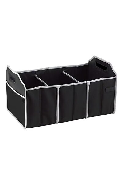 Generic حقيبة تخزين وتنظيم للسيارة، متعددة الأقسام، لون أسود مع حواف رمادية، ...