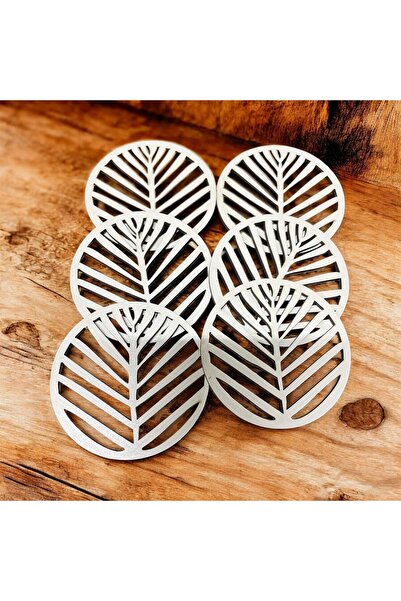 e-life Wooden Patterned Coaster 9cm. (6Pcs)