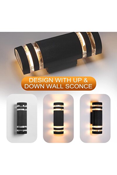OEM 1pc Outdoor Wall Lamp, Semi-Cylinder Up and Down Wall Sconce, Modern Aluminum Outdoor Wall Light